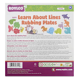 Roylco Rubbing Plates - Learn About Lines, 8" x 8-1/2", Set of 12, in packaging