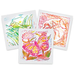 Roylco Rubbing Plate Set - Finished art examples using 3 Bug plates