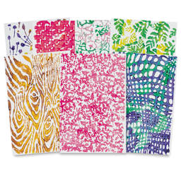 Roylco Rubbing Plates - samples of finished designs with Textures