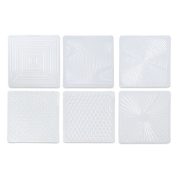 Roylco Rubbing Plates - six Optical Illusions plates spread out