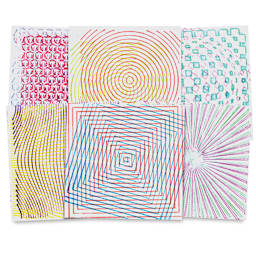 Roylco Rubbing Plates - Optical Illusions, finished designs laid out