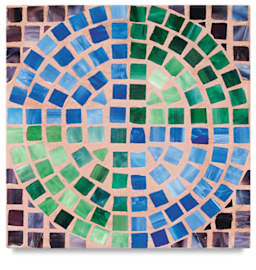 Jennifer's Mosaics Stepping Stone Molds - Top view of finished multicolor Square Mosaic