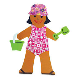 Roylco Paper Doll Pad - Multicultural Colors, one decorated sheet