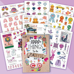 Fashion Angels 1000+ Things to Be Grateful For Sticker Book (front cover and sticker sheets)