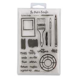 The Paper Curator Clear Stamp Set - Art School, front of package