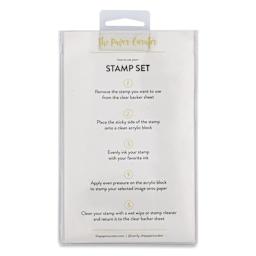 The Paper Curator Clear Stamp Set - Goal Setter, back of packaging