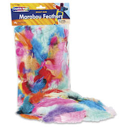 Creativity Street Maribou Feathers - Assorted Bright Hues, 14 g - front of packaging and contents