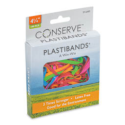 Plastibands - Assorted Colors, Box of 100, Large - front of packaging, angled view