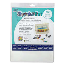 Grafix Shrink Film - 8.5" x 11", Shrink Film, White, 6 Sheets front of packaging