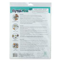 Grafix Shrink Film - 8.5" x 11", Shrink Film, White, 6 Sheets back of packaging