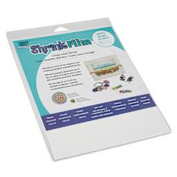 Grafix Shrink Film - 8.5" x 11", Shrink Film, White, 6 Sheets front of packaging, angled view