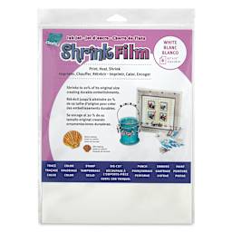 Grafix Shrink Film - 8.5" x 11", Inkjet Shrink Film, White, 6 Sheets front of packaging