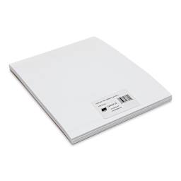 Grafix Shrink Film - 8.5" x 11", Shrink Film, White, 50 Sheets front of packaging, angled view