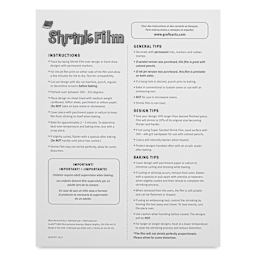 Grafix Shrink Film - 8.5" x 11", Inkjet Shrink Film, White, 50 Sheets back of packaging