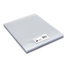 Grafix Shrink Film - 8.5" x 11", Shrink Film, Clear, 50 Sheets front of packaging, angled view