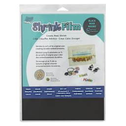 Grafix Shrink Film - 8.5" x 11", Shrink Film, Black, 6 Sheets front of packaging