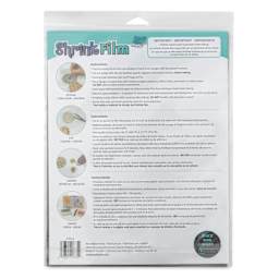 Grafix Shrink Film - 8.5" x 11", Shrink Film, Black, 6 Sheets back of packaging