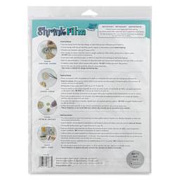 Grafix Shrink Film - 8.5" x 11", Shrink Film, Matte, 6 Sheets back of packaging
