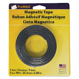 ProMag Adhesive Magnetic Tape Roll - 1" x 10 ft front of packaging