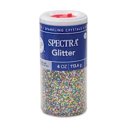 Spectra Sparkling Crystals Glitter - 4 oz, Set of 6 Jars, Assorted Colors (jar close-up)