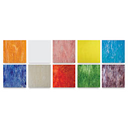 Glass Class Pack, 10 Square Feet-Opalescent and Cathedral Rainbow Color Swatches