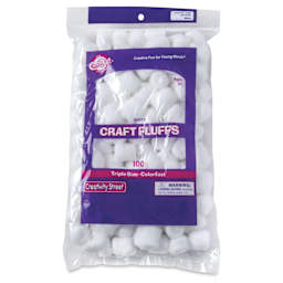 Creativity Street Jumbo Craft Fluffs - White, Pkg of 100 - front of packaging