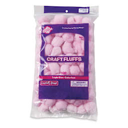 Creativity Street Jumbo Craft Fluffs - Pink, Pkg of 100 (In packaging)