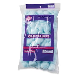 Creativity Street Jumbo Craft Fluffs - Blue, Pkg of 100 - front of packaging