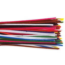 Creativity Street Big Box Jumbo Chenille Stems - Assorted Colors, Pkg of 150 - out of packaging, close-up