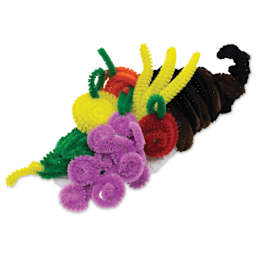 Creativity Street Big Box Jumbo Chenille Stems - 12", Assorted Colors, Pkg of 150 - finished cornucopia example