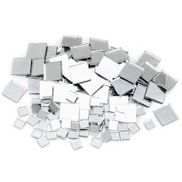 Mosaic Square Mirror Tiles - Contents of Package of 100 shown in pile