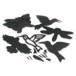 Roylco Stained Glass Frame Pack - Birds and Insects, cardboard frames laid out