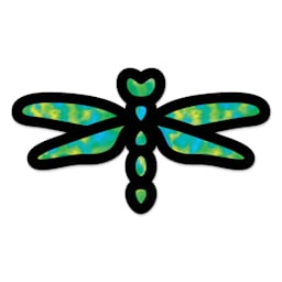 Roylco Stained Glass Frames Pack - Bugs, Pkg of 24 finished dragonfly example