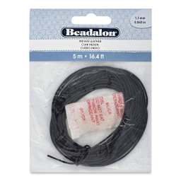 Beadalon Leather Cord - 1.5 mm x 5 meters, Black