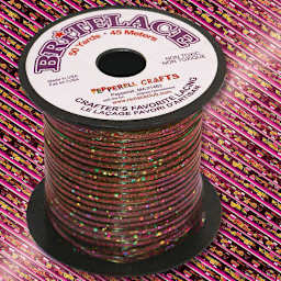 Pepperell Rexlace Britelace Holographic Plastic Lacing - 50 yards, Red Holographic