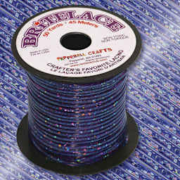 Pepperell Rexlace Britelace Holographic Plastic Lacing - 50 yards, Blue Holographic