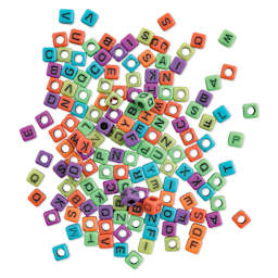 Creativity Street Plastic Alphabet Beads - Rainbow, Pkg of 150, outside of the packaging