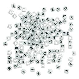 Creativity Street Plastic Alphabet Beads - Black/White, Pkg of 150, outside of the packaging