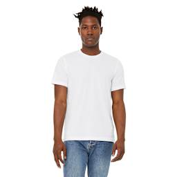 Bella Canvas Unisex T-shirts - Model wearing White color T-shirt
