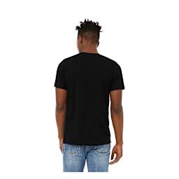 Bella Canvas Unisex T-shirt - Black, Large - on person, back