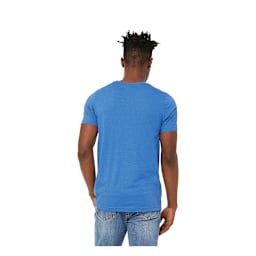 Bella Canvas Unisex T-shirt - Columbia Blue Heather, Small - on person, back