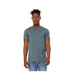 Bella Canvas Unisex T-shirts - Model wearing Slate Heather color T-shirt