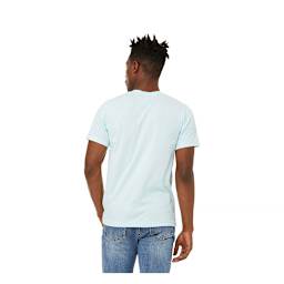 Bella Canvas Unisex T-shirt - Ice Blue Heather, Small - on person, back