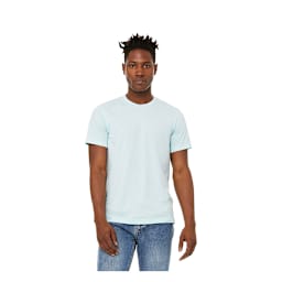 Bella Canvas Unisex T-shirt - Ice Blue Heather, on person