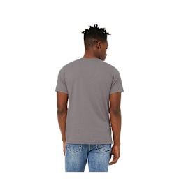 Bella Canvas Unisex T-shirt - Storm Heather, Medium - on person, back