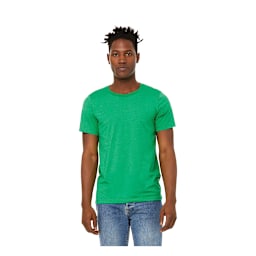 Bella Canvas Unisex T-shirts - Model wearing Kelly Heather color T-shirt