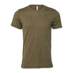 Bella Canvas Unisex T-shirt - Olive Heather, Small - front