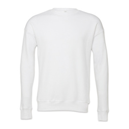 Bella + Canvas Unisex Sponge Fleece Drop Shoulder Sweatshirt - White, Large