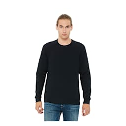 Bella + Canvas Unisex Sponge Fleece Drop Shoulder Sweatshirt - Black, Large - on person, front