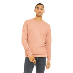 Bella + Canvas Unisex Sponge Fleece Drop Shoulder Sweatshirt - Peach, Large - front
